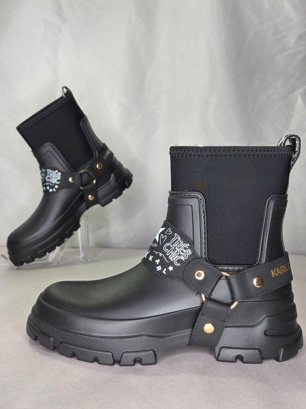 Karl Lagerfeld Paris Ranelle Women's Rain Boots - Black, Size: 7